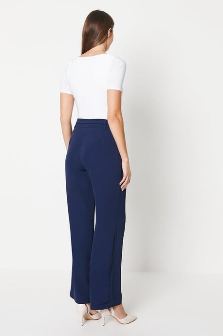 Premium Wide Leg Trouser With Trim Detail