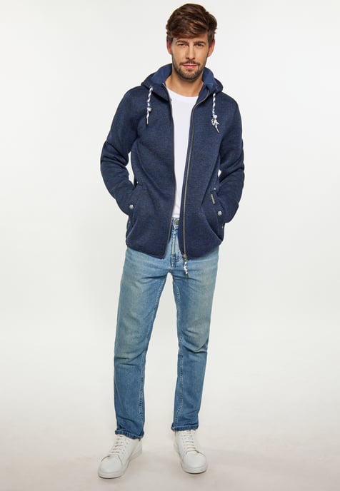 Schmuddelwedda Strickfleeceblouson Herren Meeresmelange - Image 2