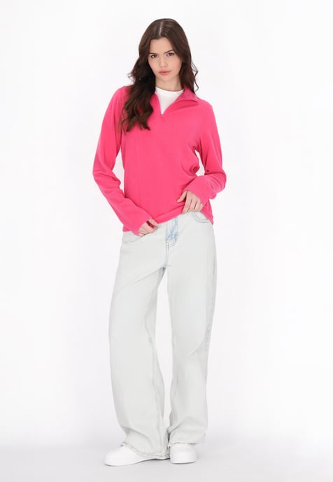Mymo Fleecepullover Damen Rosa - Image 2