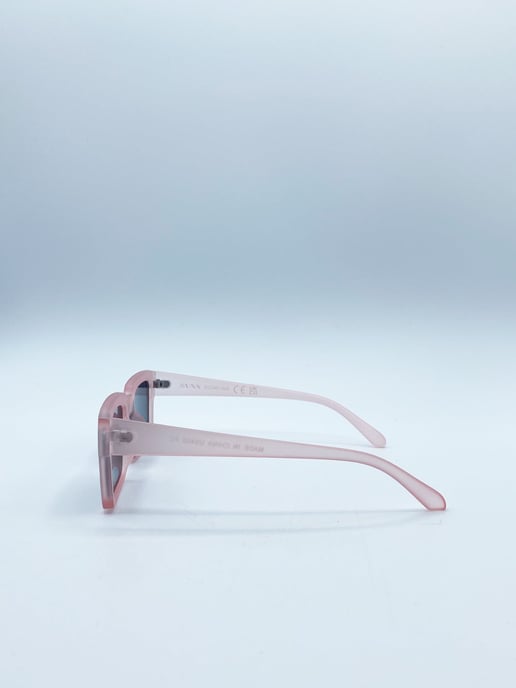 Square Frame Sunglasses in Matte Pink with Black Lenses
