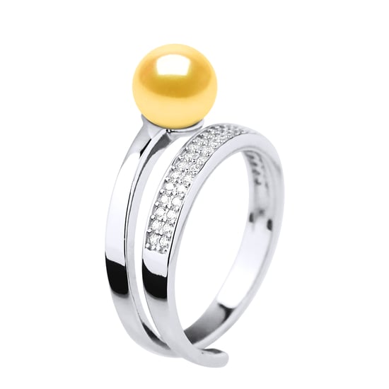 Ring Rush Adjustable Freshwater Pearl Round 7-8 mm Gold Jewelry 925