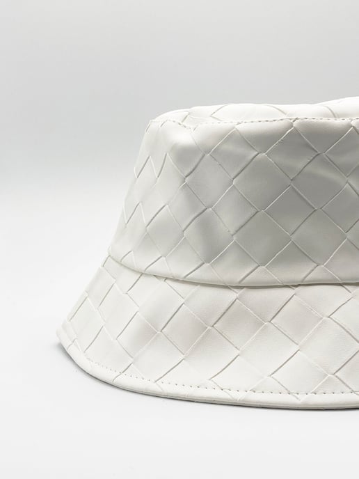 Woven PU Leather Bucket Hat