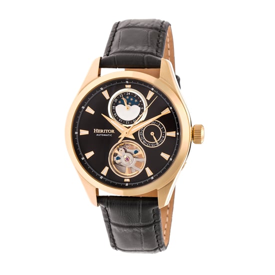 Heritor Automatik Sebastian Semi-Skelett Lederarmbanduhr - Image 1