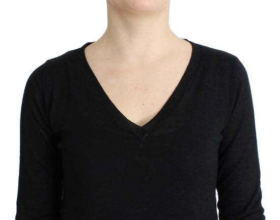 Costume National Pull léger noir à col en V pour femmes - Image 4
