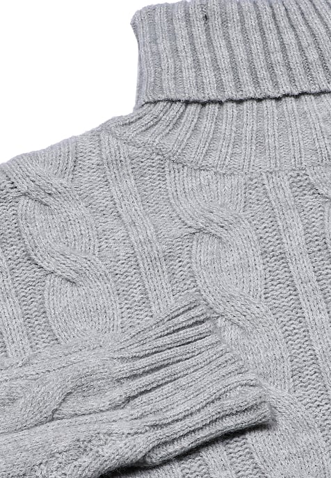 Mymo Rollkragenpullover Damen hellgrau melange - Image 3