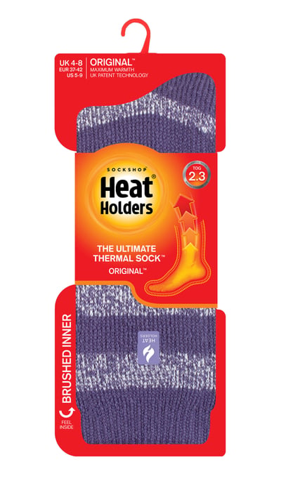 Wärmehalter - Damen Thermosocken für den Winter | Outdoor & Indoor Socken | Kuschelig & Flauschig | Geschenke für Frauen - Maulbeere Lila / Weiß (Tuscuny) - Image 2