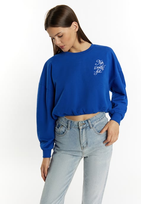 Mymo Sweatshirt kurz Damen royalblau - Image 3