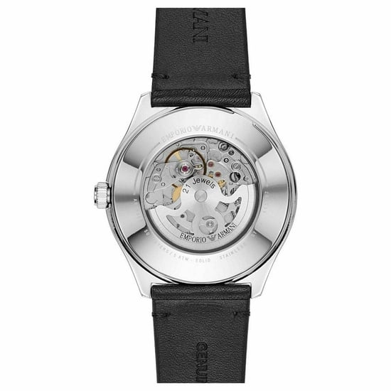 Emporio Armani AR60003 Automatische Skelett Herrenuhr aus schwarzem Leder - Image 3