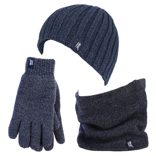Heat Holders - Thermische Wintermütze, Halswärmer und Handschuhe aus Fleece für Männer - Navy - Image 1