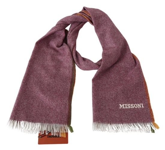 Echarpe unisexe marron 100% cachemire Missoni pour hommes - Image 3