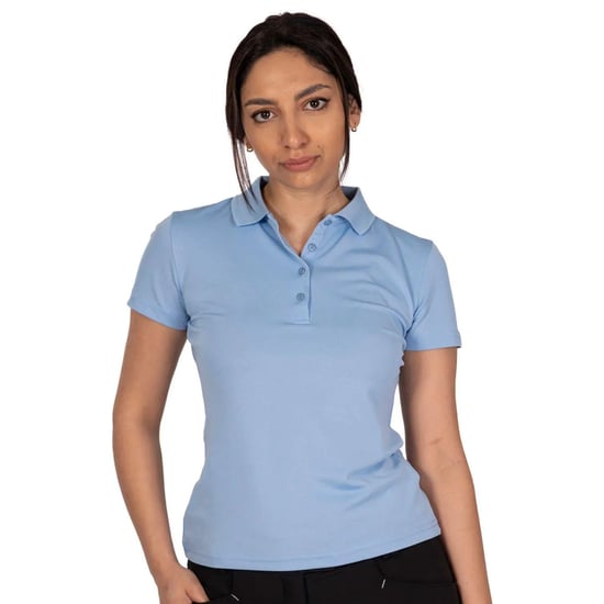 Island Green - "Classic" Poloshirt für Damen - Emblem (Cerulean Blau) - Image 1