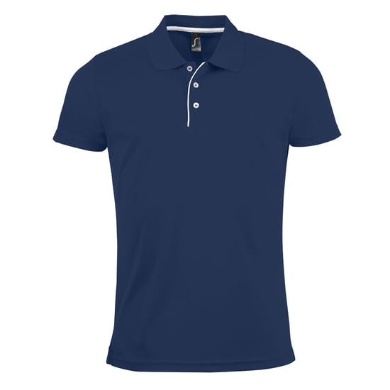 SOLS Mens Performer Kurzarm-Pique-Poloshirt (French Navy) - Image 1