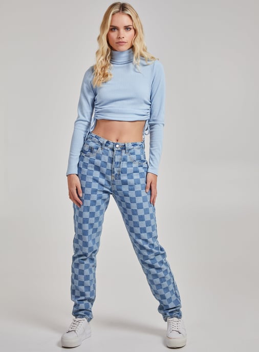 SOUR - Ruched Crop Ribbed Top