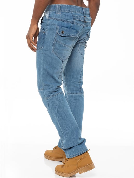 Enzo Herren Denim Jeans Straight Leg - Himmelblau - Image 4