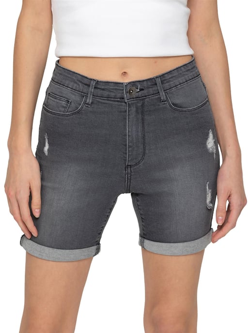 Enzo | Womens Ripped Denim Shorts - Grau - Image 1