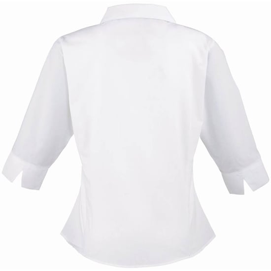 Premier Popeline Bluse / Arbeitshemd, 3/4 Arm (Weiß) - Image 2