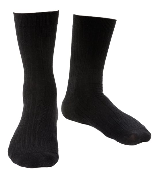 Steven - Herren Socken aus Merinowolle mit lockerem, weichem Oberteil für geschwollene Füße - Schwarz - Image 1