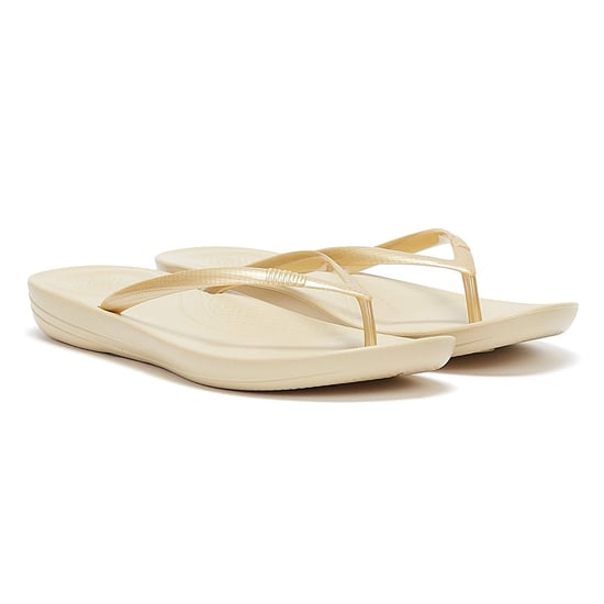 Fitflop IQushion Ergonomic Damen Gold Flip Flops - Image 1