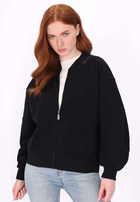Dreimaster Sweatjacke Damen Schwarz - Image 3