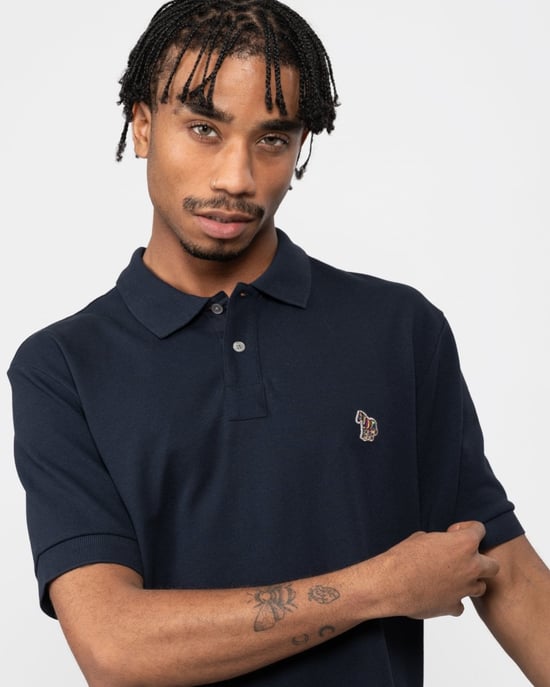 Paul Smith Mens Regular Fit Cotton-Piqué Zebra Logo Polo Shirt