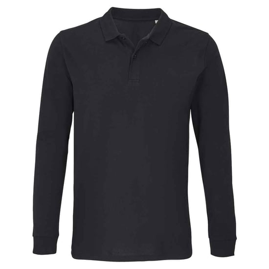 SOLS - "Planet" Poloshirt für Herren/Damen Unisex Langärmlig (Schwarz) - Image 1