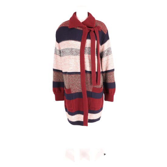 Chloe gestreifter Cardigan in mehrfarbigem Mohair - Image 4