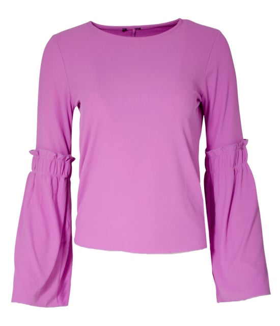 Ribbed Trumpet Sleeve Top