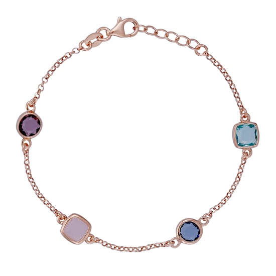 Orphelia 'Fawn' Damen 925 Sterling Silber Set: Kette + Armband + Ohrringe - Rose SET-7410 - Image 4