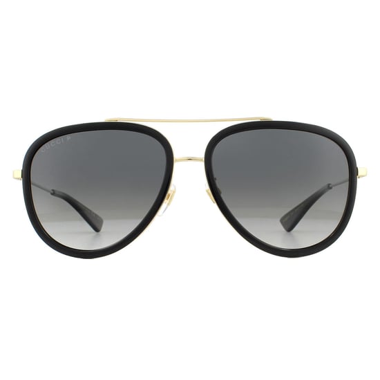 Gucci Sonnenbrille GG0062S 011 Schwarz und Gold Grau Gradient Polarisiert - Image 1