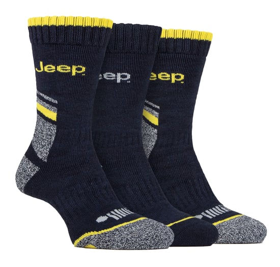Herren Heavy Duty Work Socken mit Arch Support | Jeep | Full Cushion High Performance Cotton Boot Socken mit verstärkter Ferse und Spitze - Navy / Grau - Image 1