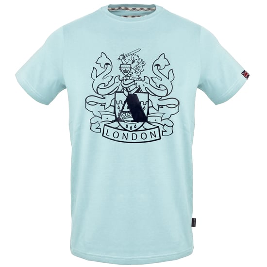 Aquascutum Large Shield Aldis Logo Himmelblaues T-Shirt - Image 1