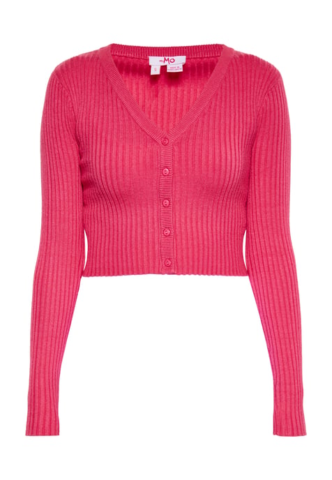 Mymo kurze Strickjacke Damen Rosa - Image 1