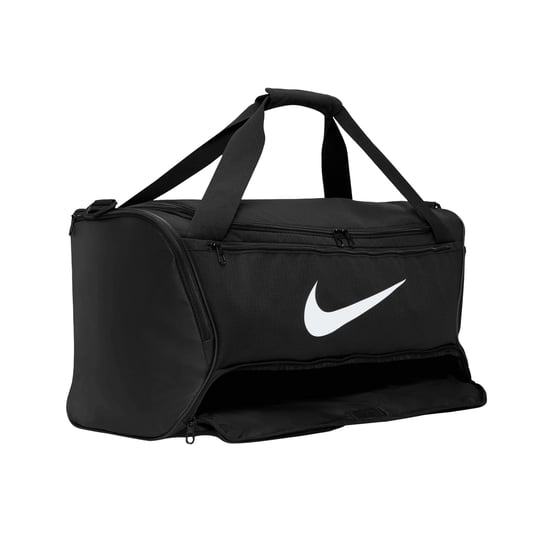 Nike Brasilia Swoosh Training 60L Duffle Bag (Schwarz/Weiß) - Image 4