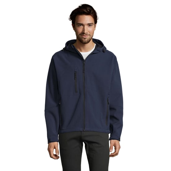SOLS Mens Replay Hooded Soft Shell Jacket (atmungsaktiv, winddicht und wasserabweisend) (French Navy) - Image 4