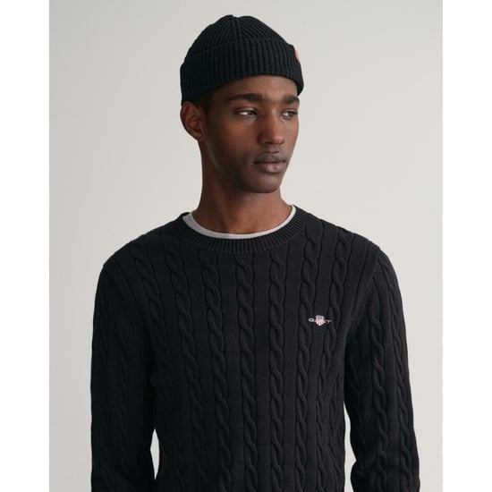 GANT Herren Baumwolle Kabel stricken Rundhalsausschnitt Pullover - Image 3