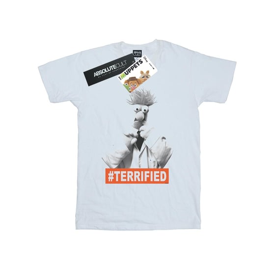 Disney Mens The Muppets Beaker Terrified T-Shirt (White)