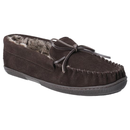 Hush Puppies Herren Ace Slip On Leder Pantoffel (Schokolade) - Image 1