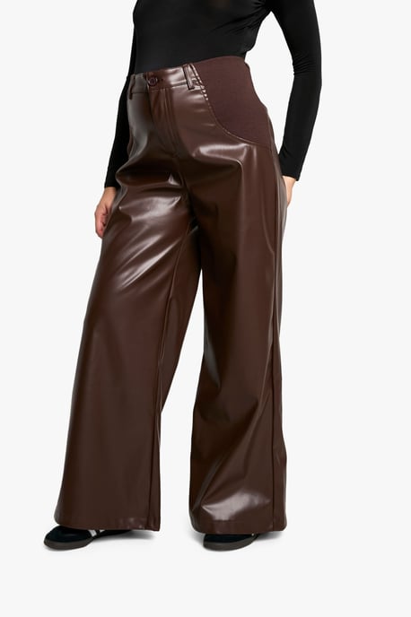 Maternity Over Bump Pu Wide Leg Trouser - Image 4