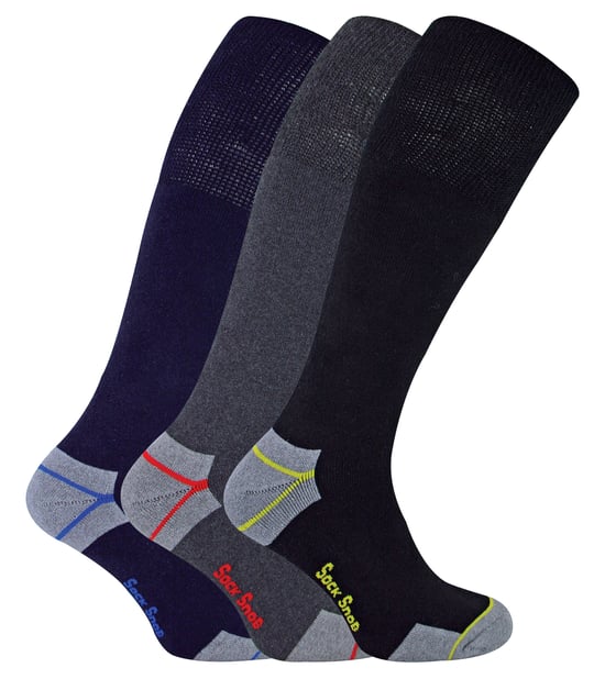 Sock Snob - Mens 6 Pack lange kniehohe Arbeitssocken für Stahlkappenstiefel - schwarz - Image 1