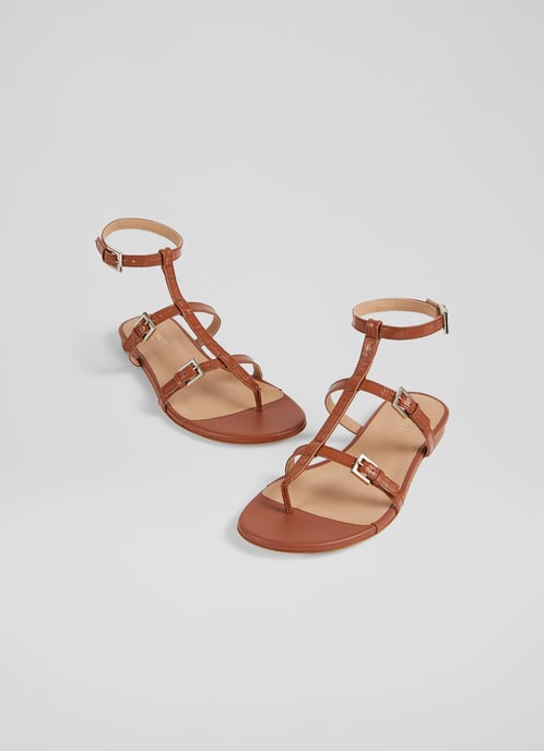 LK Bennett Leah Flat Sandals, Rosewood