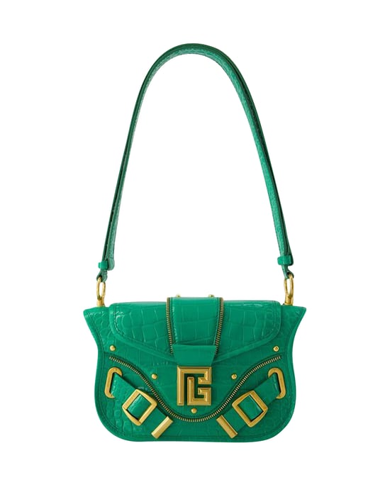 Blaze Schultertasche - Balmain - Leder - Grün - Image 1