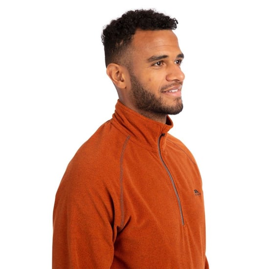 Trespass Mens Keynote Anti Pilling 1/4 Zip Fleece Top (Burnt Orange)