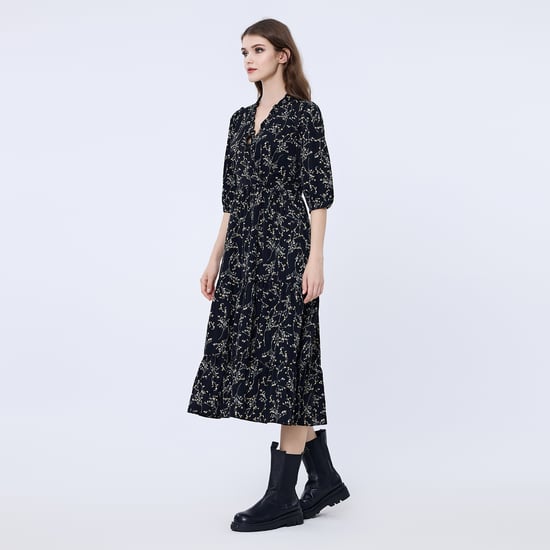 Kleid mit Liberty-Print in Herzform und Rüschenausschnitt - Image 5