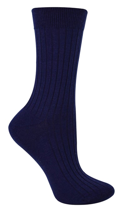 Womens Merino Wool Socks | Steven | Thick Outdoor Boot Socks for Ladies - Navy Blue - Image 1