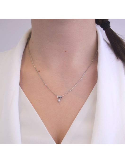 Nummer 7 Anhänger - Silber und Kristall - Image 2