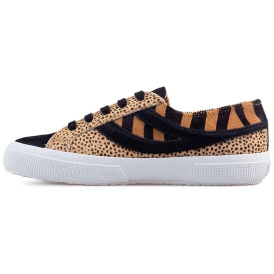 Superga Womens/Ladies Cheetah & Zebra Print Cowhide Leder Trainers (Schwarz) - Image 3