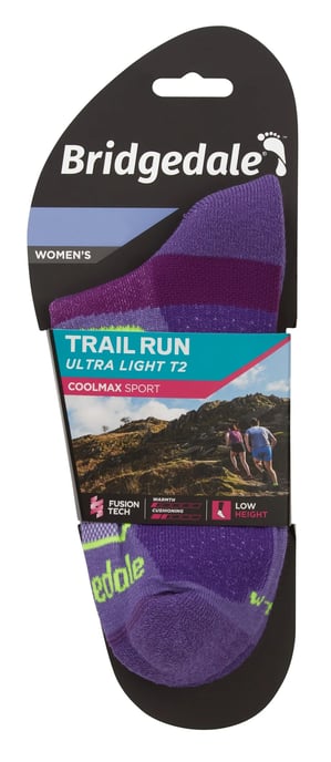 Bridgedale - Womens Running Ultralight Sport Low Socken - Lila - Image 2