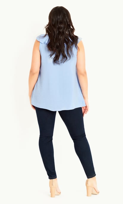 EVANS Women's Frill Vest - pale blue