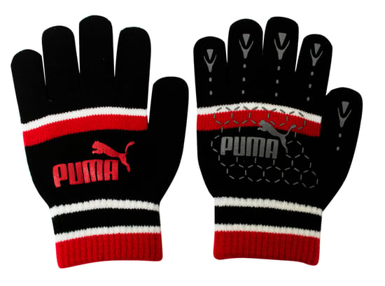 Puma No 1 Logo Cat Magic Winter Schwarz/Rot Unisex Handschuhe - Image 1