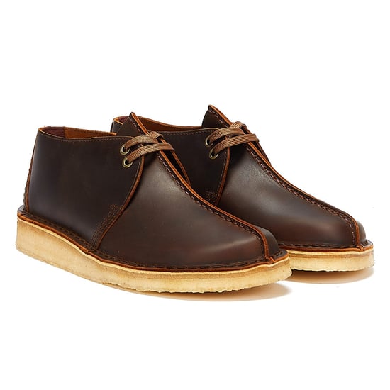 Clarks Originals Desert Trek Leder Herren Beeswax Braun Schuhe - Image 1